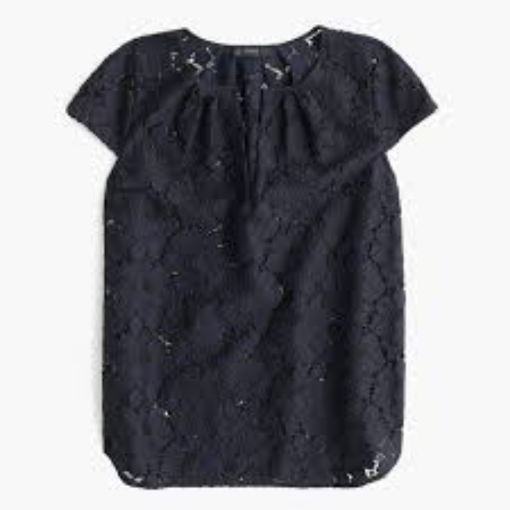 J. Crew Lace Capped Sleeve Top - Picture 3 of 8